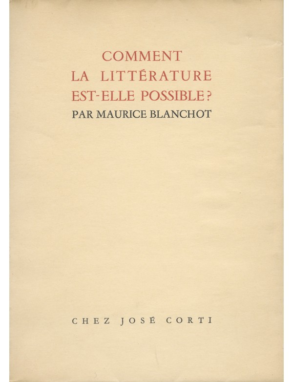 BLANCHOT (Maurice)