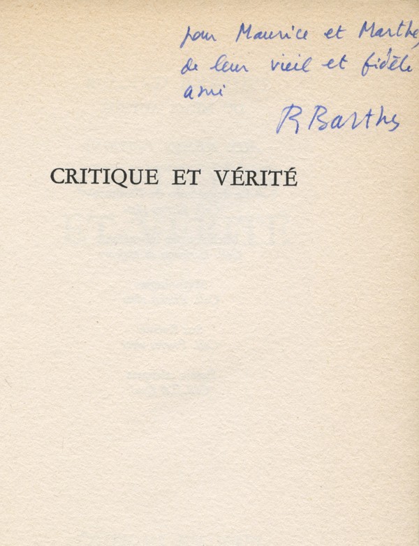 BARTHES (Roland)