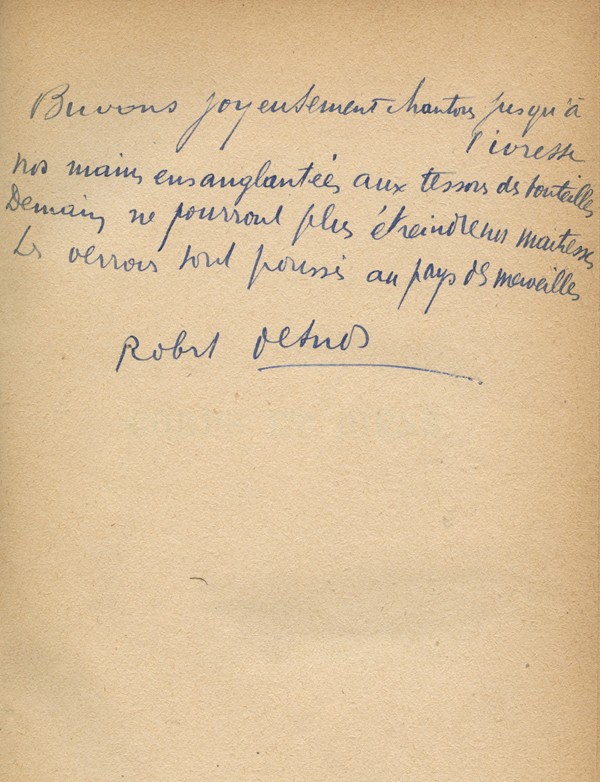 Desnos Robert Corps Et Biens Gallimard 1930