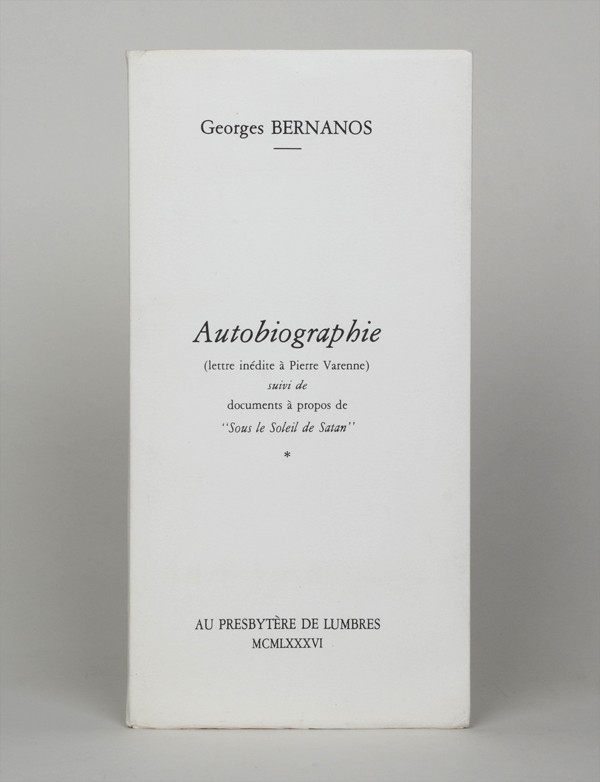 Bernanos Georges Autobiographie Lettre A Pierre Varenne 3 Juin 1926