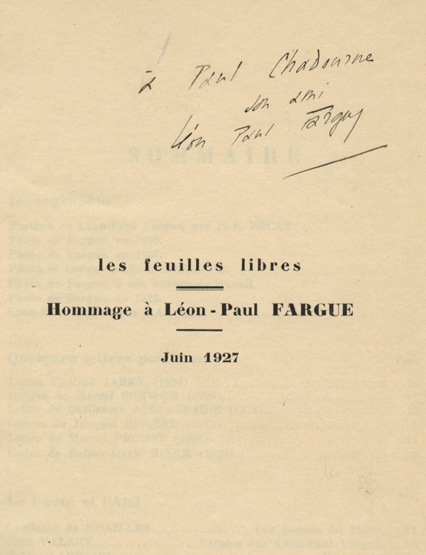 FARGUE (Léon-Paul)