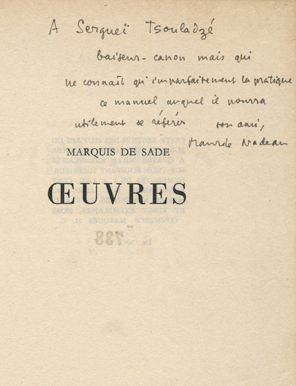SADE (Marquis, de)