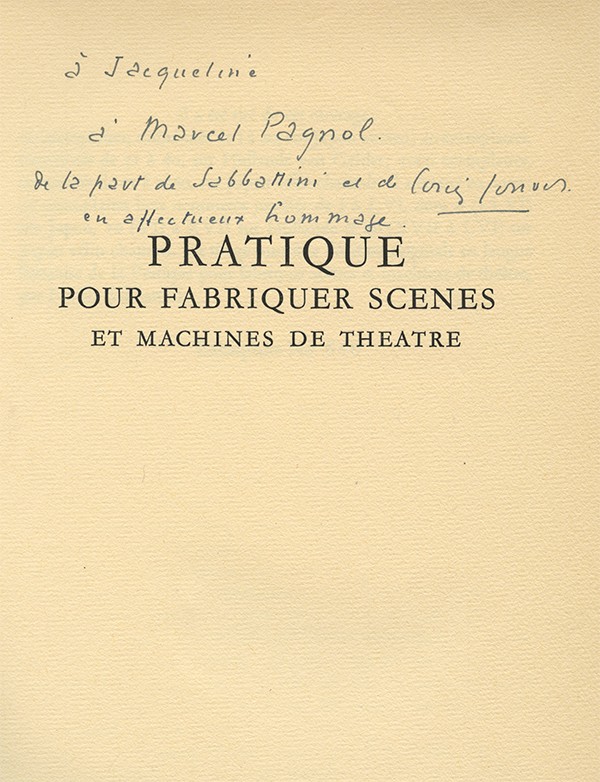 [JOUVET (Louis)] SABBATTINI (Nicola) Pratique pour fabriquer scènes et machines de théâtre