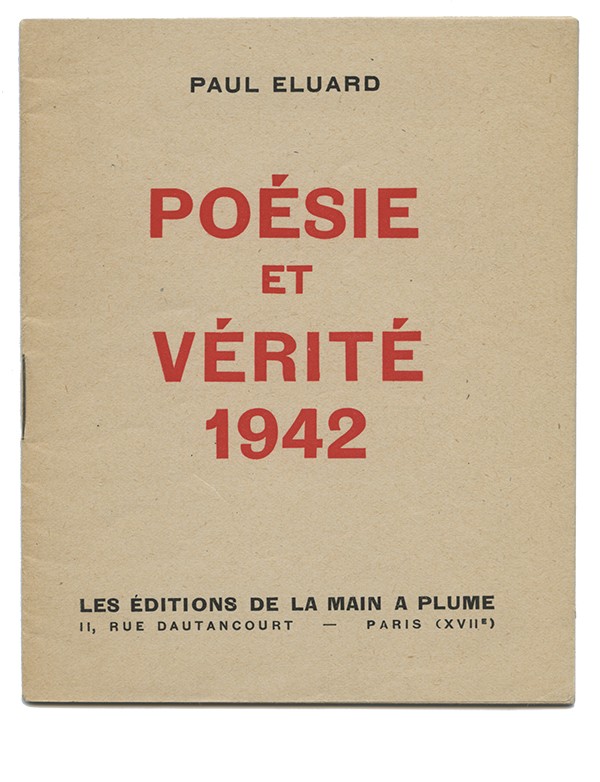 ELUARD (Paul) Poésie et vérité 1942 Liberté