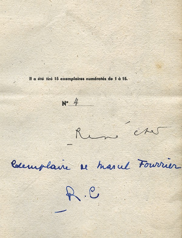 CHAR (René) Hommage à D.A.F. de Sade 1931
