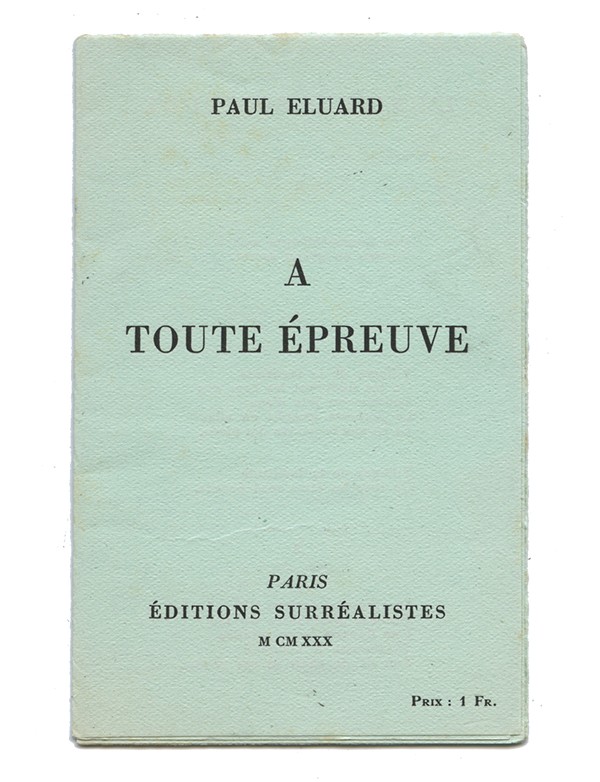 ELUARD (Paul) A toute épreuve 1930