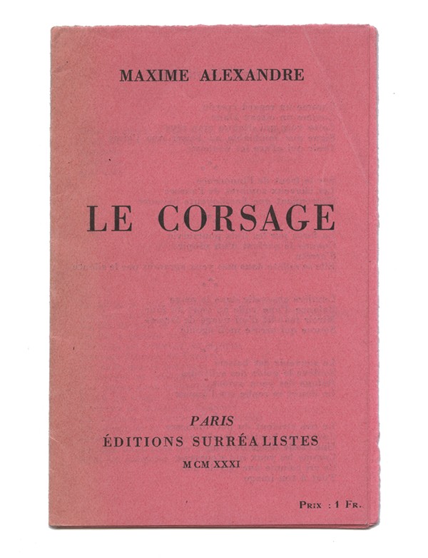 ALEXANDRE (Maxime) Le Corsage 1931