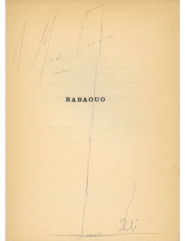 DALI (Salvador) Babaouo Cahiers Libres 1932 envoi autographe signé à Marcel Fourrier