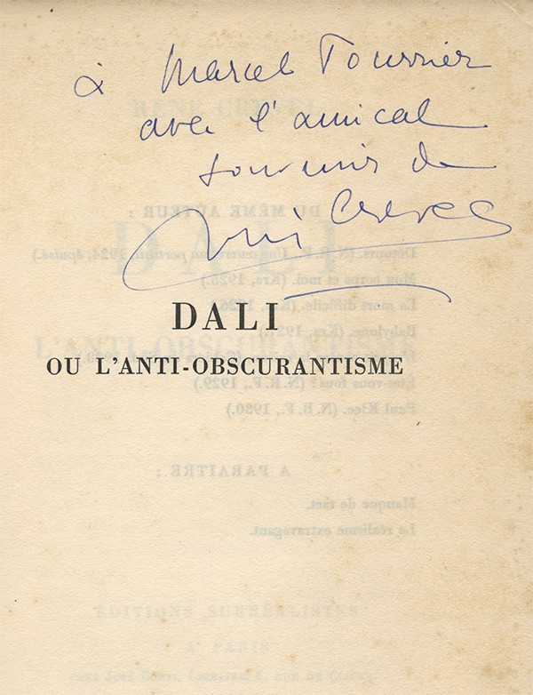 CREVEL (René) Dali ou l'anti-obscurantisme Editions surréalistes 1931