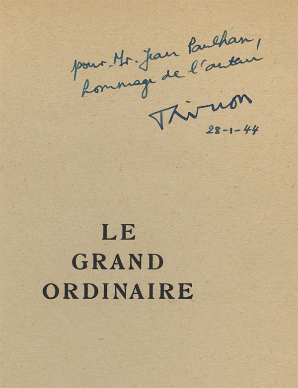 THIRION André Le Grand ordinaire Robert Godet 1934 1943