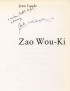LAUDE Jean Zao Wou-ki La Connaissance 1974 édition originale envoi autographe signé