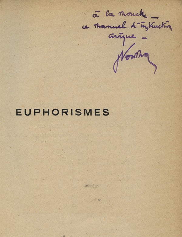 TORMA Julien Euphorismes Guiblain 1926 édition originale rare envoi autographe signé à la mouche