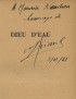 GRIAULE Marcel Dieu d'eau Chêne 1948 édition originale envoi autographe signé à Maurice Nadeau