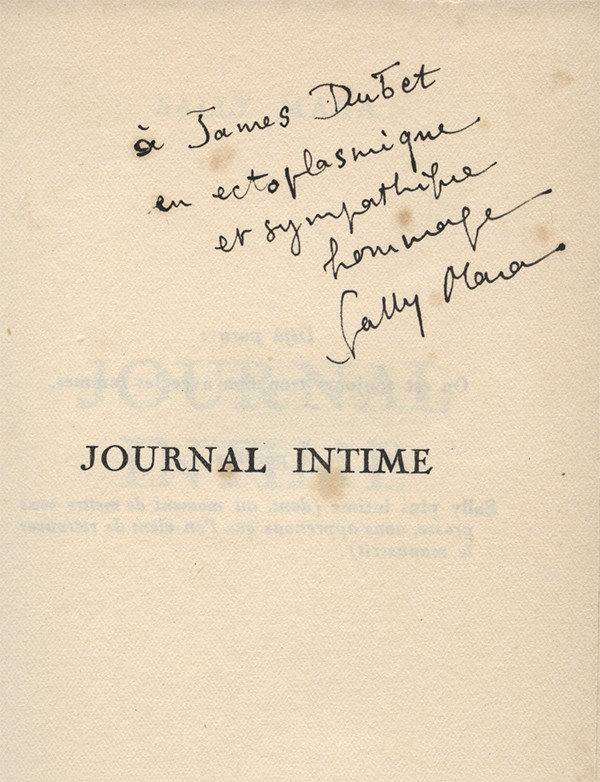 QUENEAU Raymond SALLY MARA Journal intime Éditions du Scorpion 1950 édition originale sur alfa envoi autographe signé