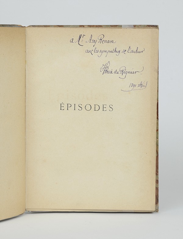 RÉGNIER Henri de Episodes Vanier 1888 édition originale envoi autographe signé à Ary Renan
