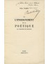 VALÉRY Paul De l'enseignement de la poétique au collège de France 1937 édition originale envoi autographe signé à Julien Cain