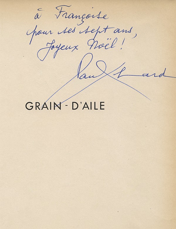 ELUARD Paul Grain d'aile Editions Raison d'Être 1951 édition originale illustrée par Line Duhèm envoi autographe signé
