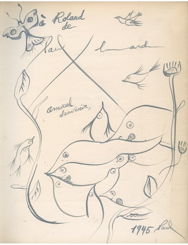ELUARD Paul A Pablo Picasso Trois collines 1944 édition originale dessin et envoi à Roland Penrose 