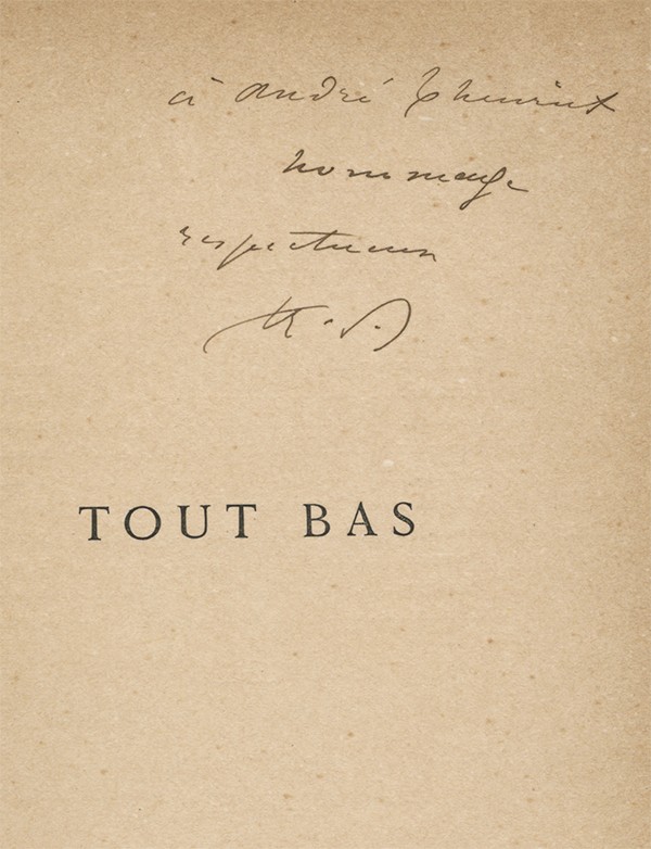 POICTEVIN Francis Tout bas Alphonse Lemerre 1893 édition originale envoi autographe signé à André Theuriet