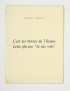 MASSON André DESNOS Robert C'est les bottes de 7 lieues. Cette phrase « Je me vois »