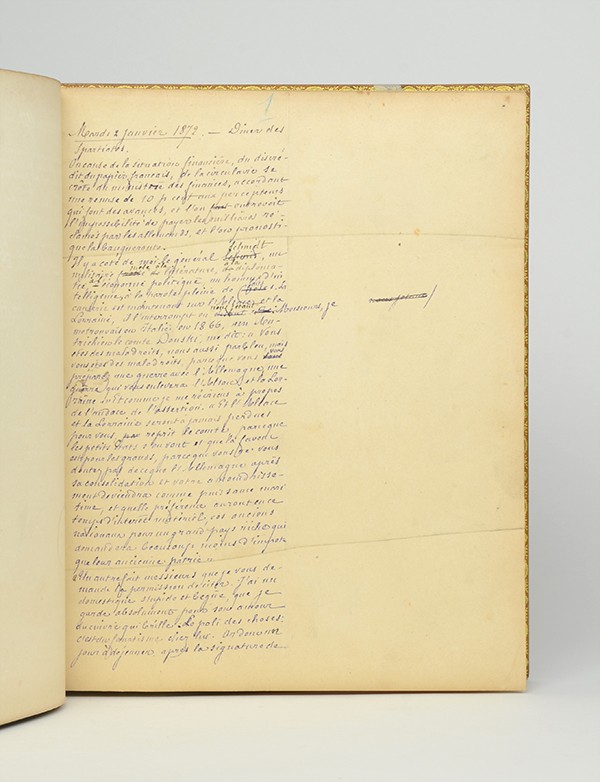 GONCOURT Edmond de Journal 1872 1877 Manuscrit autographe offert à Georges Hugo et relié pour lui à son chiffre par Lortic fils