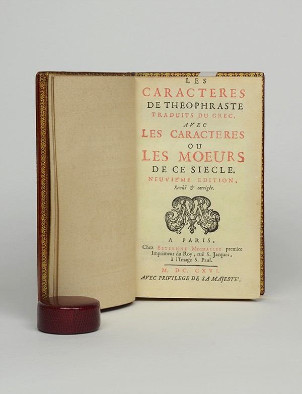 LA BRUYÈRE Jean de Les Caractères de Théophraste Estienne Michallet 1696 neuvième de dernière édition originale