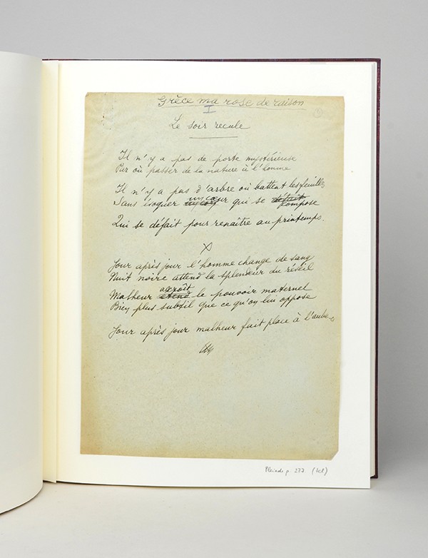 ELUARD Paul Grèce ma rose de raison 1949 Manuscrit autographe signé