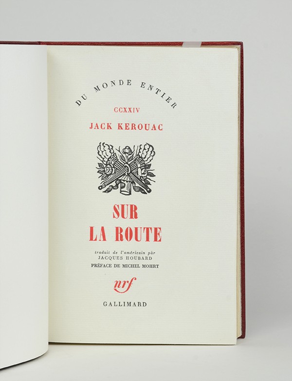 KEROUAC Jack Sur la route Gallimard Du monde entier 1960 édition originale française vélin pur fil reliure en maroquin d'Alix