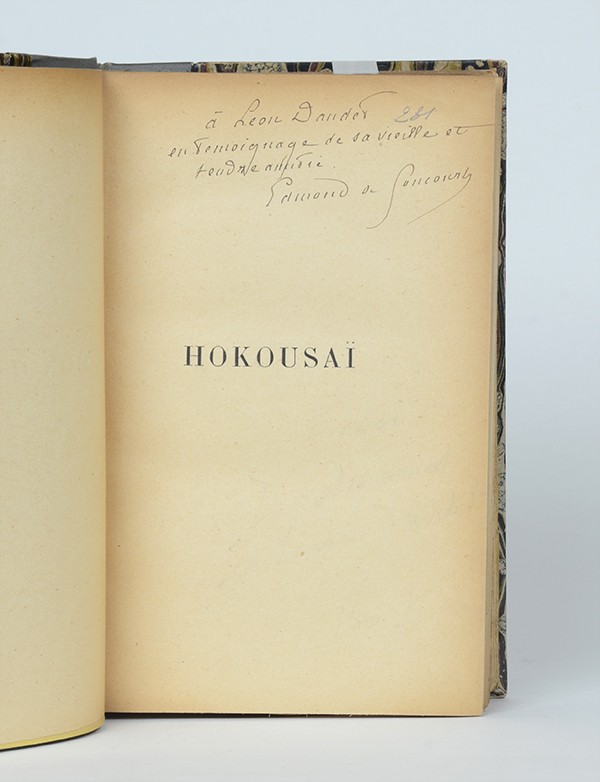 GONCOURT Edmond de Hokousaï Charpentier et Fasquelle 1896 édition originale envoi autographe signé à Léon Daudet 