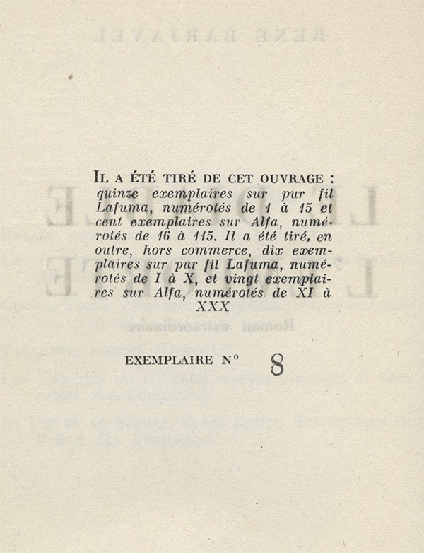 BARJAVEL René Le Diable l'emporte Denoël 1948 Le Diable l'emporte édition originale sur pur fil Lafuma grand papier broché