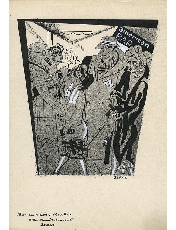 50 dessins de Serge Des clowns, des girls, du cinéma J. Snell 1927 édition originale sur Japon impérial envoi et dessin original