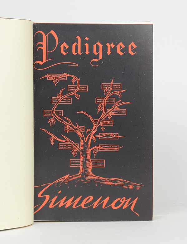 SIMENON Georges Pedigree Presses de la Cité 1948 édition originale vélin alfama du Marais reliure de Micheline de Bellefroid