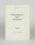 BEACH Sylvia Shakespeare and company Mercure de France 1962 édition originale française vélin pur fil Lafuma grand papier