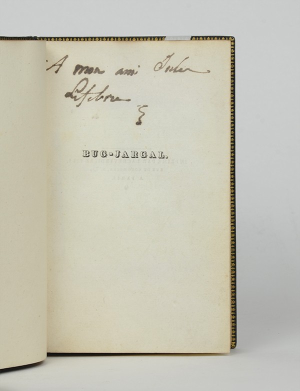 HUGO Victor Bug-Jargal Urbain Canel 1826 édition originale envoi autographe à Jules Lefèvre ex-libris de Paul Meurice