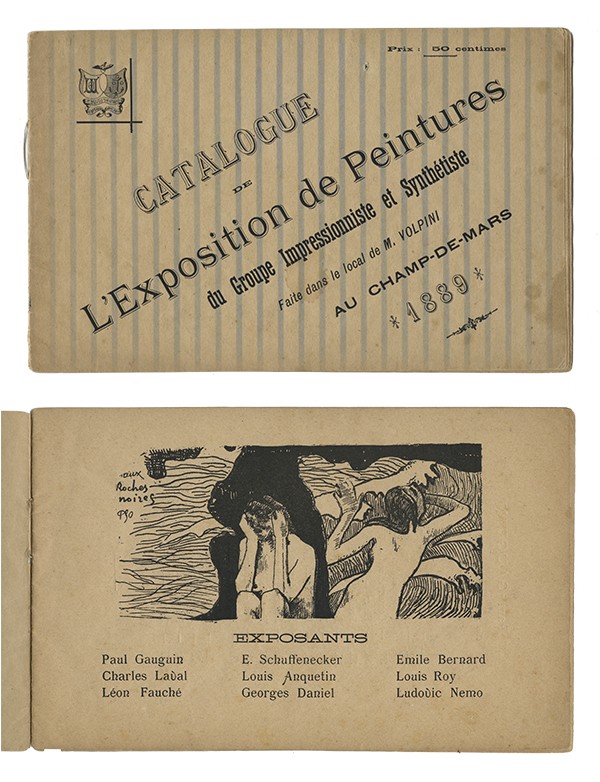 GAUGUIN Paul Catalogue de l'Exposition de Peintures du groupe Impressionniste et Synthétiste Volpini 1889 rare édition originale