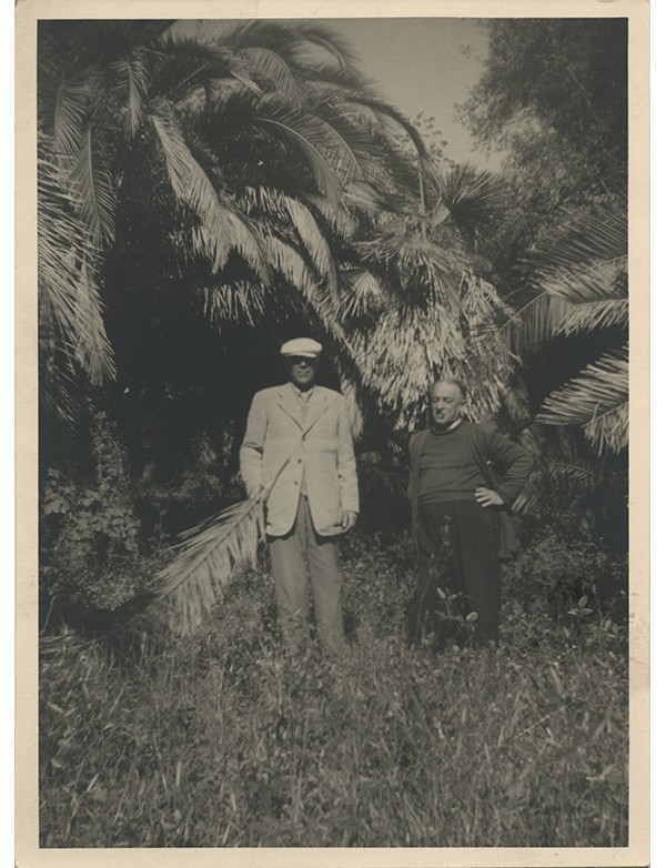 Portrait de Blaise Cendrars et Georges Braque 1948 photographie originale tirage argentique d'époque sur papier mat