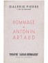 Hommage à Antonin Artaud Galerie Pierre Théâtre Sarah Bernhardt 1946 tract