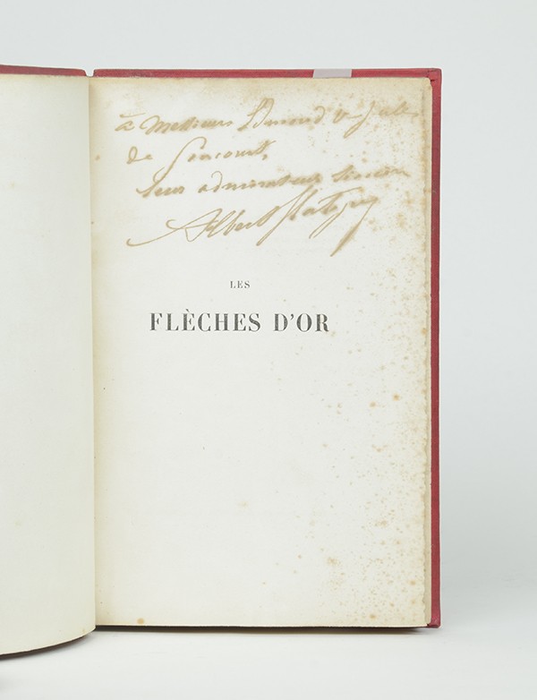 GLATIGNY Albert Les Flèches d'or Frédéric Henry 1864 édition originale envoi autographe signé à Edmond et Jules de Goncourt perc