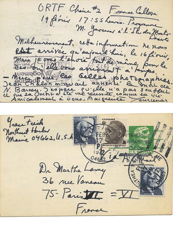 YOURCENAR (Marguerite) & FRICK (Grace)