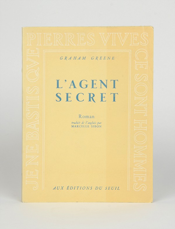 GREENE Graham L'Agent secret Seuil Pierres Vives 1948 édition originale vélin du Marais seul grand papier