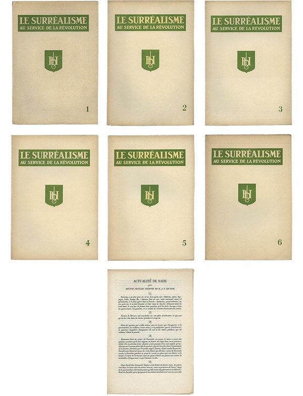 Le Surréalisme au service de la révolution José Corti 1930-1933 collection complète en six numéros célèbre revue surréaliste