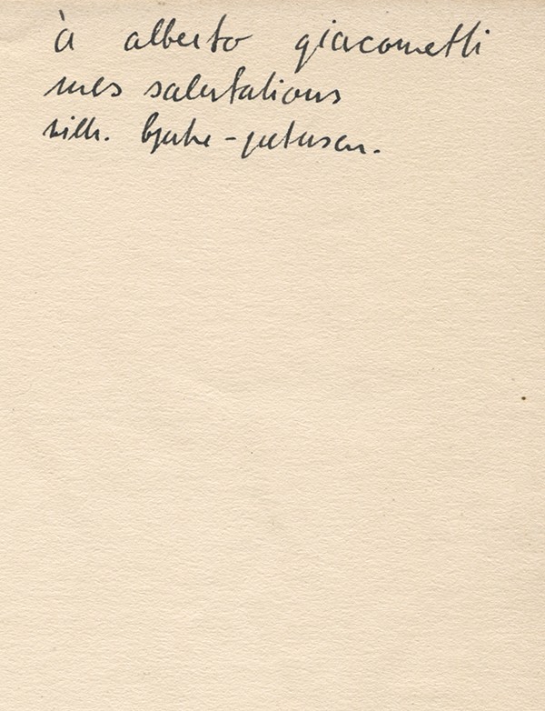 [GIACOMETTI (Alberto)] BJERKE-PETERSEN (Vilhelm)
