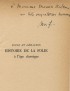 FOUCAULT Michel Histoire de la folie à l'âge classique Plon 1961 édition originale SP envoi autographe signé à Maurice Nadeau