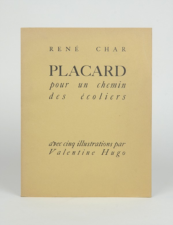 CHAR Placard pour un chemin des écoliers GLM 1937 édition originale roto teinté 5 pointes sèches de Valentine Hugo reproduites
