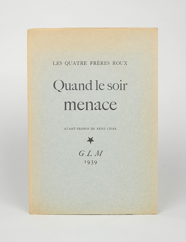ROUX Les quatre frères Quand le soir menace GLM 1939 édition originale Hollande Pannekoek grand papier