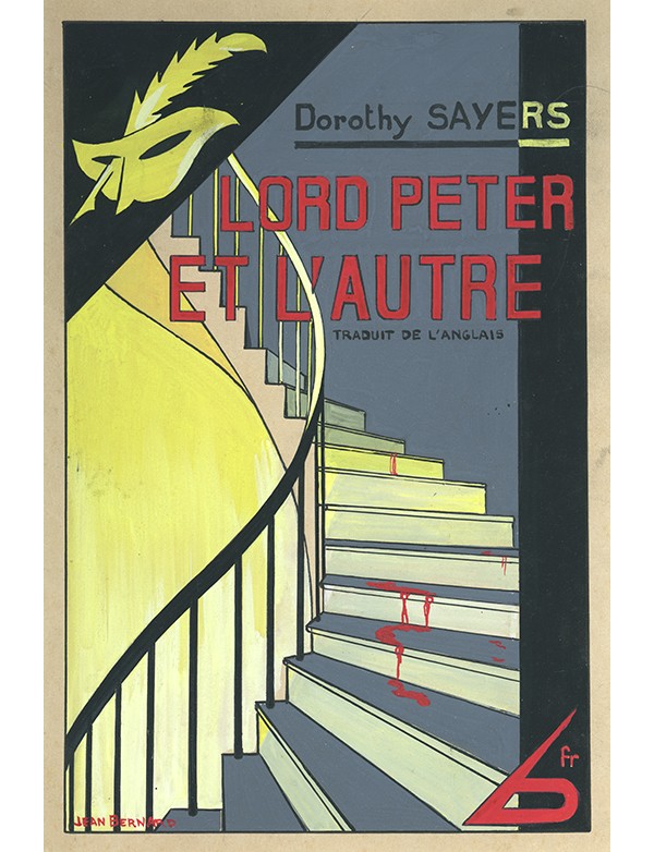 BERNARD Jean Lord Peter et l’autre Le Masque 1935 gouache originale signée pour la jaquette illustrée roman de Dorothy SAYERS