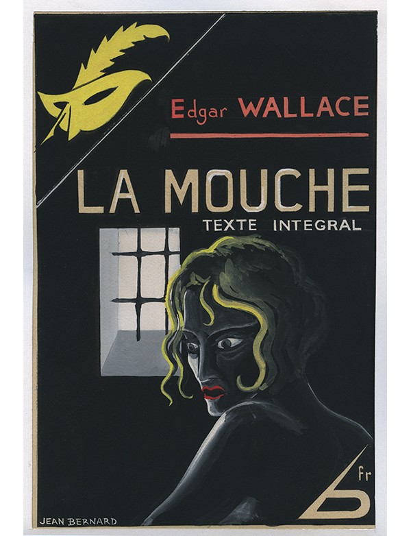 BERNARD Jean La Mouche Le Masque 1934 gouache originale signée pour la jaquette illustrée roman de Edgar WALLACE