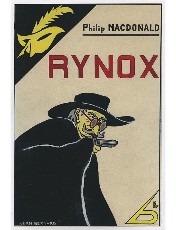 BERNARD Jean Rynox Le Masque 1933 gouache originale signée jaquette illustrée roman Philip MACDONALD