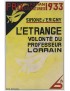 BERNARD Jean L’Étrange volonté du professeur lorrain Le Masque 1933 gouache originale signée jaquette illustrée Simone d’Erigny