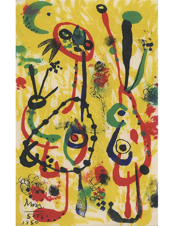 MIRÓ Joan Frontispice pour l’Anthologie de l’humour noir 1950 lithographie originale en cinq couleurs